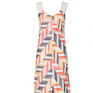 Zero + Maria Cornejo‎ Bias Alexia Dress size 6 multicolor chevron jacquard slit